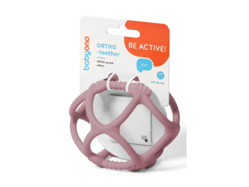 Прорезыватель для зубов ортодонтический Сфера. Розовый. BabyOno 489/02