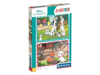 Пазли 2х60 елементів, Мультик Дісней, Clementoni 24836
