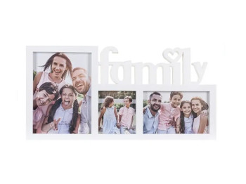 Фоторамка коллаж FAMILY на 3 фото 40х20,5см, Белая, GK-15FA