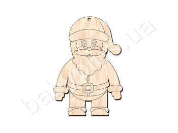 Деревянная новогодняя игрушка Санта Клаус, ZIRKA