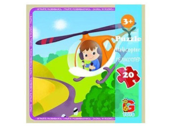 Пазлы картонные Вертолет, 20 элементов, G-Toys LT06