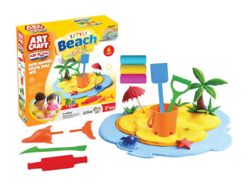 Маса для ліплення пляжна Beach, 3 кольори, з аксесуарами та формами, ART CRAFT
