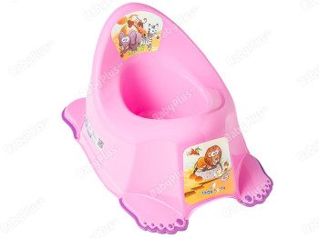 Горшок Сафари с противоскользящей резиной розовый. Tega Baby SF-011-127