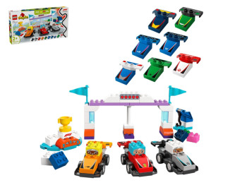 Конструктор LEGO DUPLO Town Автомобили для гонки и пилоты команды Формулы-1, 70 деталей