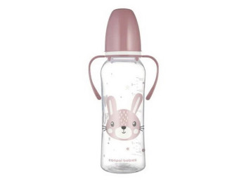 Стандартная бутылочка с ручками 250 мл CUTE ANIMALS – розовая. Canpol Babies 11/845_pin