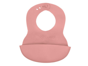 Слюнявчик мягкий, розовый, 32x23 см, TPE, от 6 мес, 835/04, BabyOno