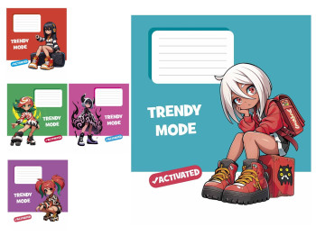 Зошит учнівський 24 аркуші, у лінію, "Trendy mode activated", Школярик 024-3564L