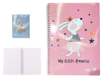 Блокнот A5 на спирали в линию My little princess Alsuomi AL9200, микс видов