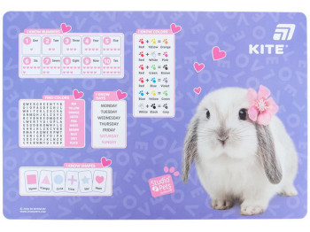 Настільна пластикова підкладка Studio Pets, 42,5×29 см, для творчості, Kite