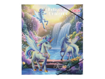 Папка для зошитів на гумці ZiBi Unicorn, формат B5, з розширенням 1 см, ZiBi