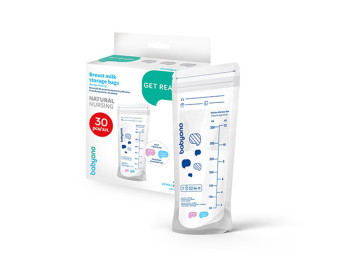 Пакет для хранения грудного молока с индикатором температуры Natural nursing 30 шт. BabyOno 1099/01