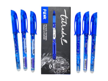 Ручка гелевая пиши-стирай синяя с насадкой для стирания, пишущий узел 0,7 мм