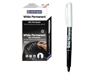 Маркер перманентный белый 1–2 мм Permanent White, для устойчивых надписей, Centropen