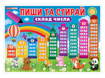 Тренажер Пиши та стирай, Склад числа