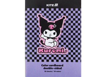 Картон кольоровий двостороній Kuromi А4, 10 аркушів, 10 кольорів, Kite