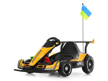 Электрокарт M 6322 EBLR-6, 2 мотора 150W, аккумулятор 24V, желтый, Bambi Kart