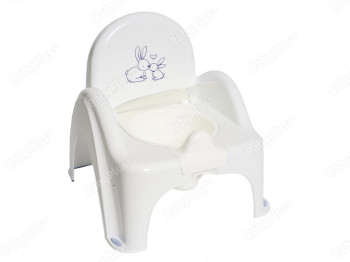 Горшок - стульчик Зайчики белый. Tega Baby KR-012-103