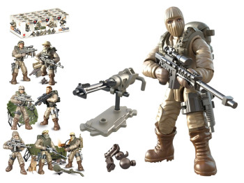 Конструктор Special Forces, военный боец с оружием, минифигурка, микс видов (цена за 1шт)