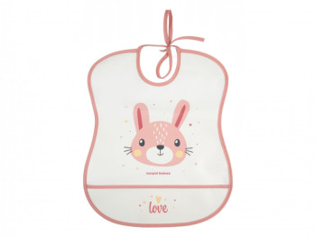Мягкий водонепроницаемый слюнявчик с карманом CUTE ANIMALS - розовый, Canpol Babies 2/919_pin2