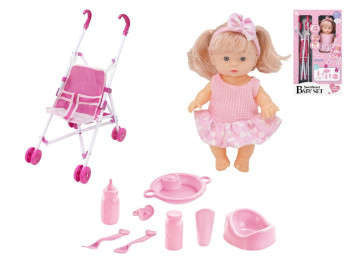 Кукла Sweetheart Baby Set, 22 см, с коляской и аксессуарами