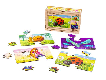 Деревянный пазл Насекомые 4в1, PuzzleOk