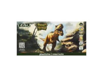 Пластилин для лепки 12 цветов, серия Dino, прямоугольные бруски, вес 192 г.