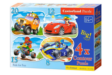 Пазли Забавні поїздки, 8,12,15 і 20 елементів, Castorland