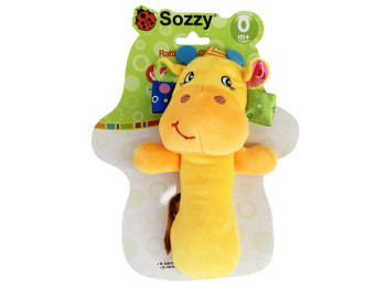 Слюновпитывающая игрушка-погремушка SOZZY Жираф. MegaZayka 1205