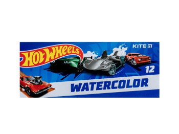 Краски акварельные в картонной упаковке Hot Wheels 12 цветов. Kite HW23-041