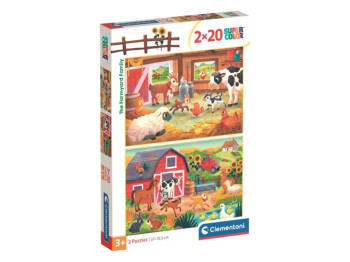 Пазли 2х20 елементів, Сім'я на Фермі, Clementoni 24818