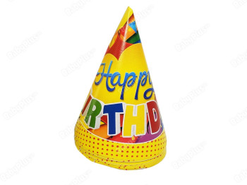 Набор День Рождение Happy birthday желтые колпачки 10 шт, Jumbi