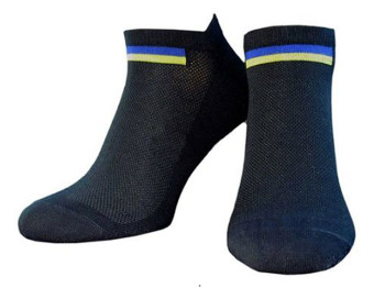Шкарпетки дитячі літні з сіткою бавовняні короткі чорні. Розмір 16-18. Легка Хода 9297
