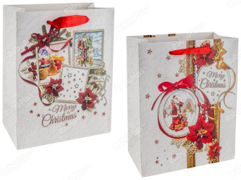 Пакет подарочный бумажный "Christmas Frame" 18х10х23см