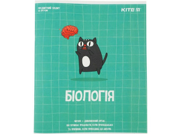 Зошит предметний в клітинку Cat 48 аркушів, Біологія, упаковка 8шт (ціна за 1шт)