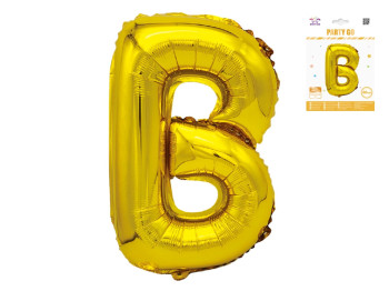 Шар фольгированная буква B Party Go, 40 см, золотой