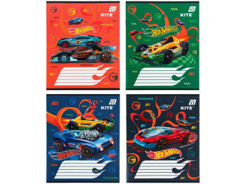 Зошит у косу лінію Kite Hot Wheels HW26-235, 12 аркушів, мікс видів, ціна за 1шт