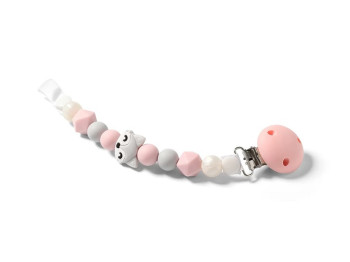 Держатель для пустышки с застежкой Natural nursing розовый. BabyOno 719/04
