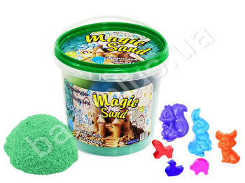 Кинетический песок Magic sand - светится в темноте, голубого цвета, Strateg