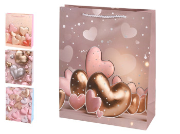 Пакет подарунковий паперовий M Hearts 26х32х10см, R34557-M