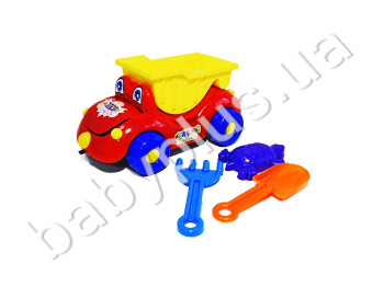 Вантажівка Собачка з лопаткою, граблями і пасочками. Lico Toys Л-009-1
