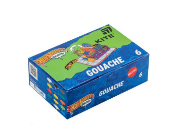 Гуаш Hot Wheels Skate 6 кольорів, 20мл, Kite