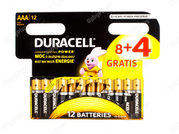 Батарейка алкалиновая Duracell, 1.5V, AAA, LR03 (цена за блистер 12шт)