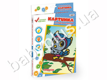 Картинка из пайеток и глиттера Совёнок (в коробке), Strateg