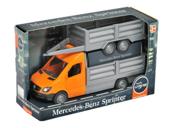 Машинка іграшкова Mercedes-Benz Sprinter 39667 з причепом, 24 см, відкриваються двері, Tigres