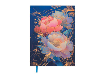 Ежедневник полиграфический PEONY A5, темно-синий, 336 страниц, BUROMAX