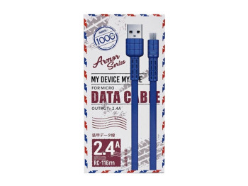 Кабель RC-116 USB Micro. Remax Blue