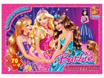 Пазлы картонные Barbie. 70 элементов. G-Toys BA007