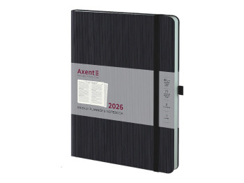 Ежедневник Partner Grand Lines 2026 Axent 8531-26-01-A, 195×255 мм, черный
