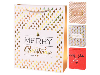 Пакет новогодний бумажный S "Christmas notes" 18х23х8см, R33015-S