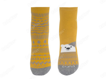 Носочки, размер 18-20, зимние с рисунком желтые. Внутри махра.(цена за две пары) ТМ Duna